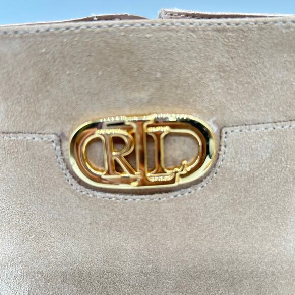 Ralph Lauren Boots Womens 9.5B Tan Wynne Leather‎ Suede Ankle Zip Bootie - Picture 9 of 14